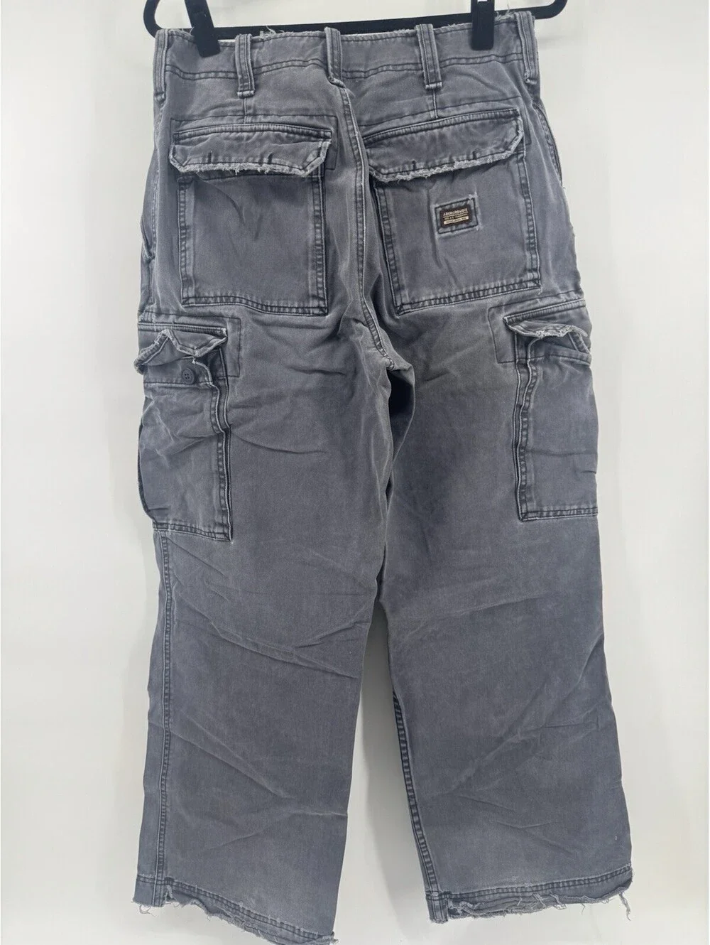 Vintage Y2K  Gray Abercrombie & Fitch Cargo Pants with Side Uility Pockets 32x30